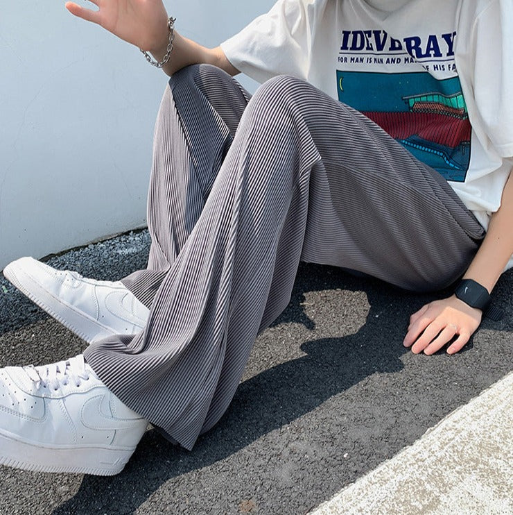 Gray Pleated Pants - Cynerity