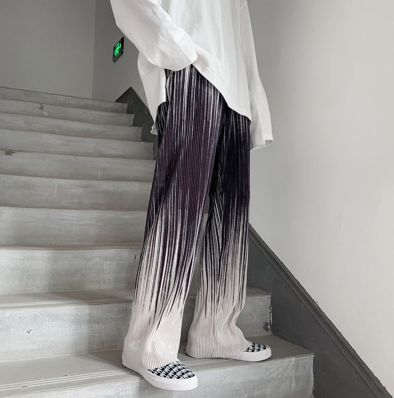 Tie Dye Black Pleated Pants - Cynerity